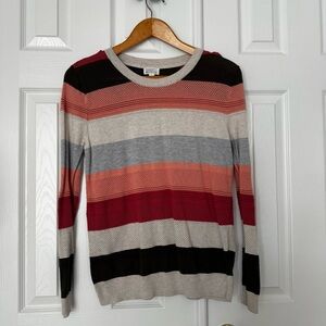 Market & Spruce Colorful Striped Crew Neck Sweater